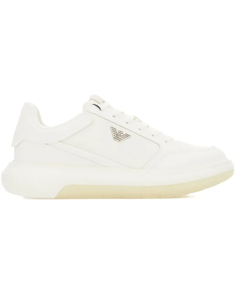 Emporio Armani Sneakers mit Logo-Schild - Weiß Weiß