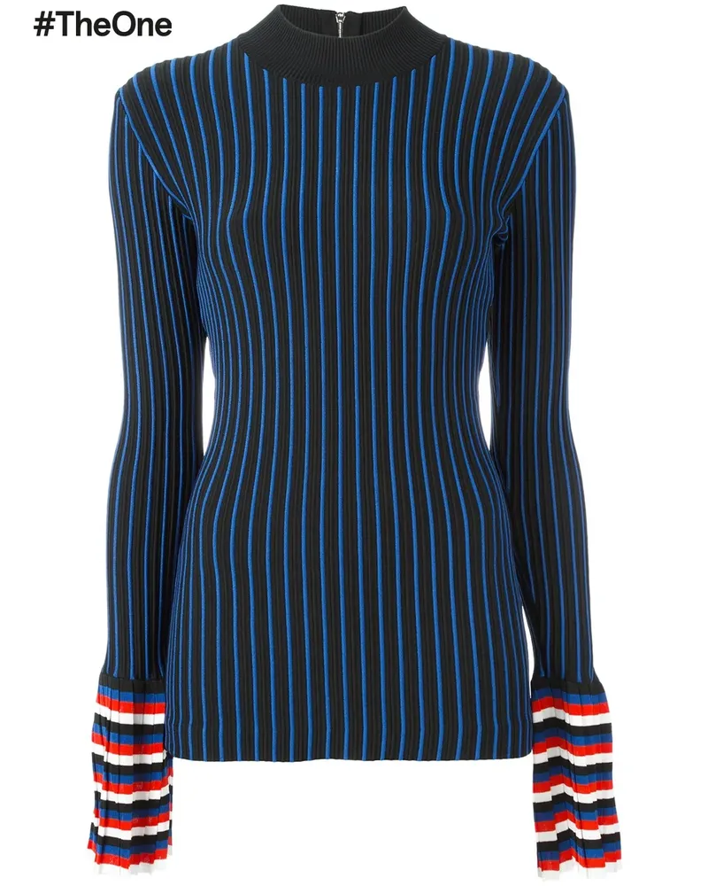 Emilio Pucci Geripptes Sweatshirt mit Kontrastärmeln - Blau Blau