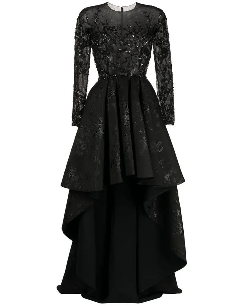 Saiid Kobeisy Kleid mit Perlen - Schwarz Schwarz