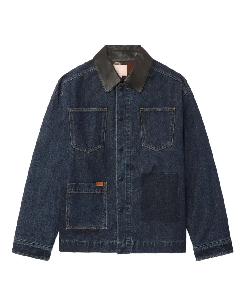 BAPE shadow-patch denim jacket - Blau Blau