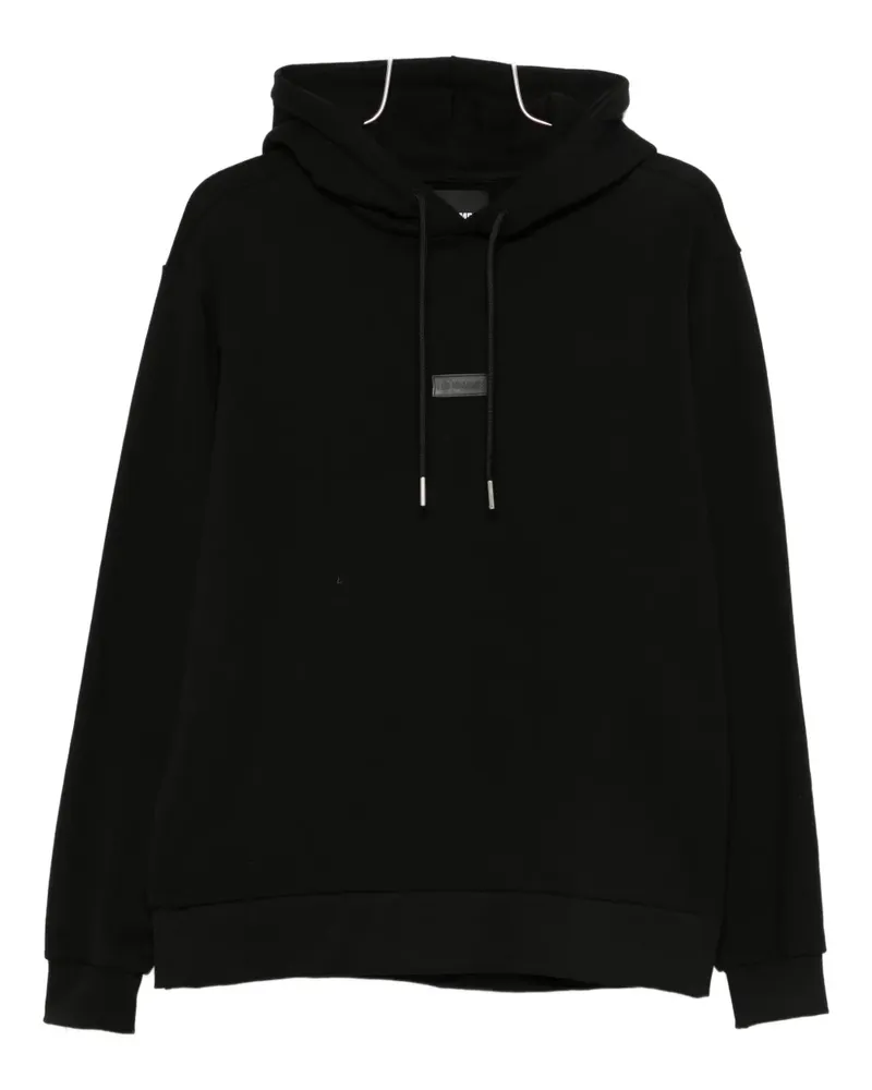 Les Hommes logo-patch hoodie - BLACK Black