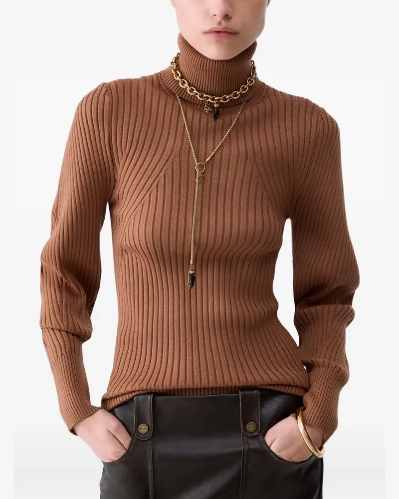 Liu Jo Rollkragenpullover mit Ballonärmeln - Nude Nude