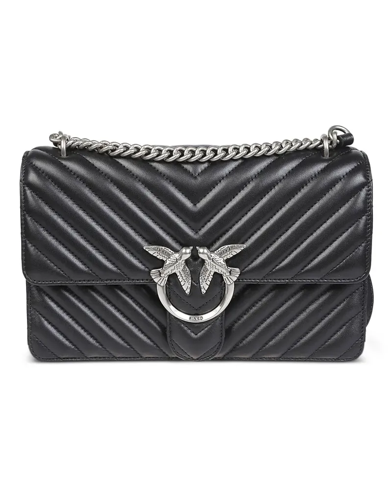 Pinko chevron-pattern chain-strap shoulder bag - Schwarz Schwarz