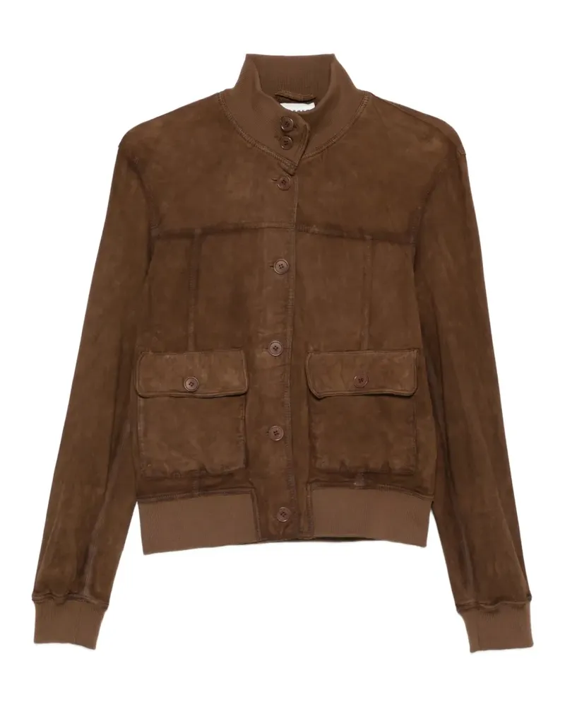 P.A.R.O.S.H. P.A.R.O H. buttoned suede jacket - Braun Braun