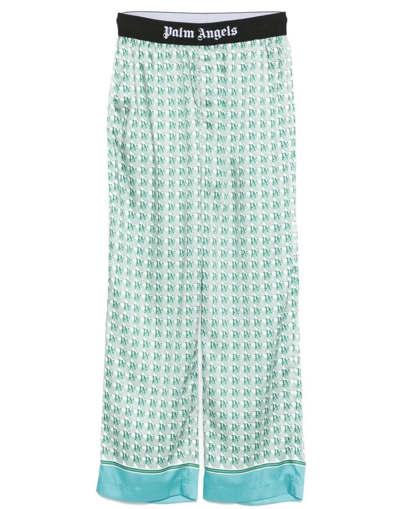 Palm Angels Hose mit Monogramm-Print - Grün Grün