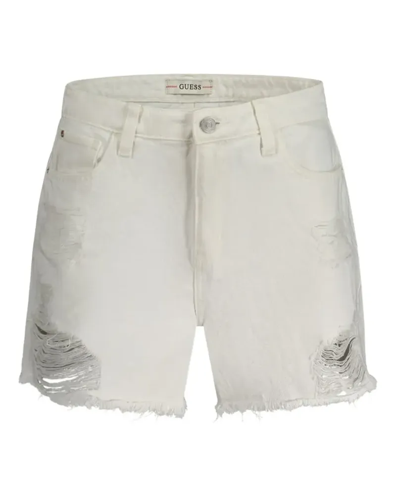Guess distressed frayed mini shorts - Weiß Weiß