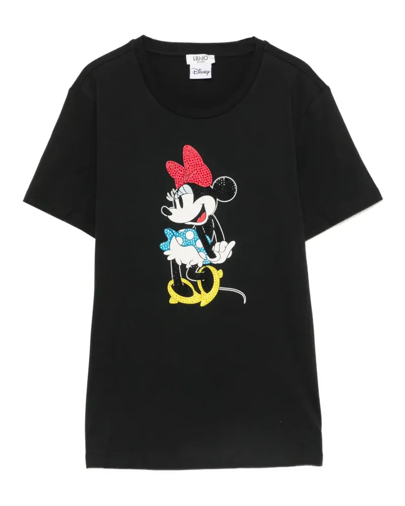 Liu Jo x Disney Minnie Mouse T-Shirt mit Strass - Schwarz Schwarz