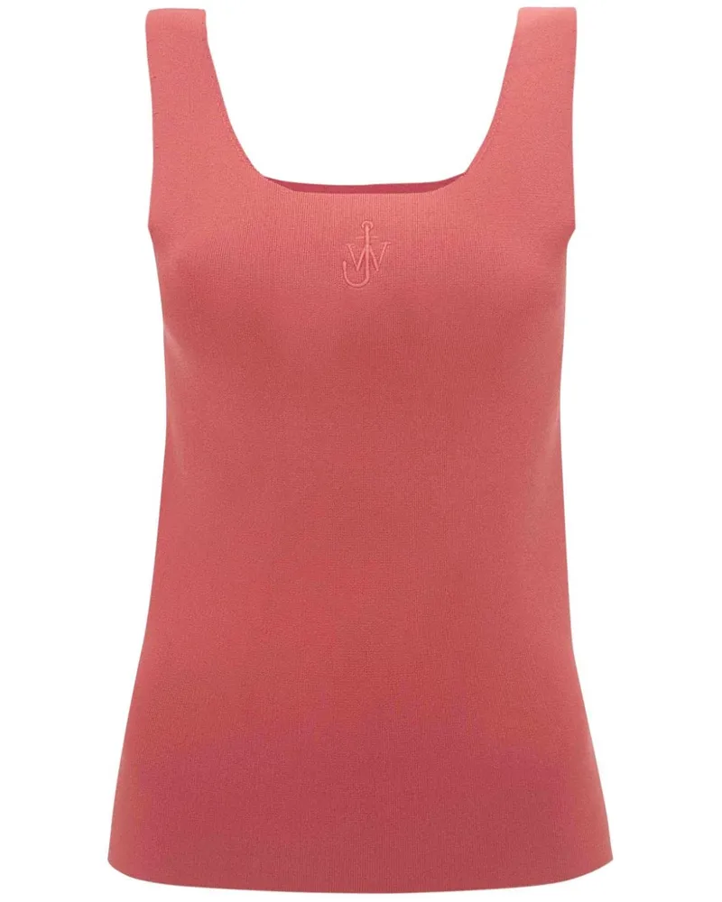 J.W.Anderson Geripptes Tanktop mit JW-Stickerei - Rosa Rosa