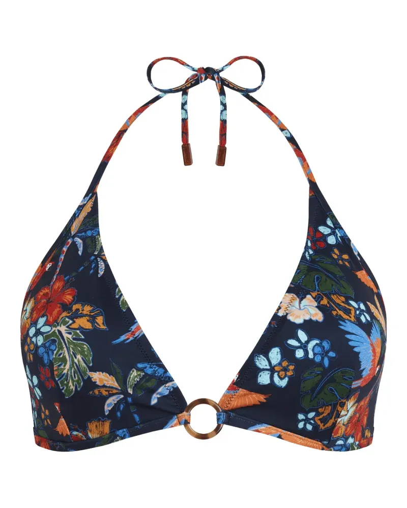 Vilebrequin Salva floral-print bikini top - Blau Blau