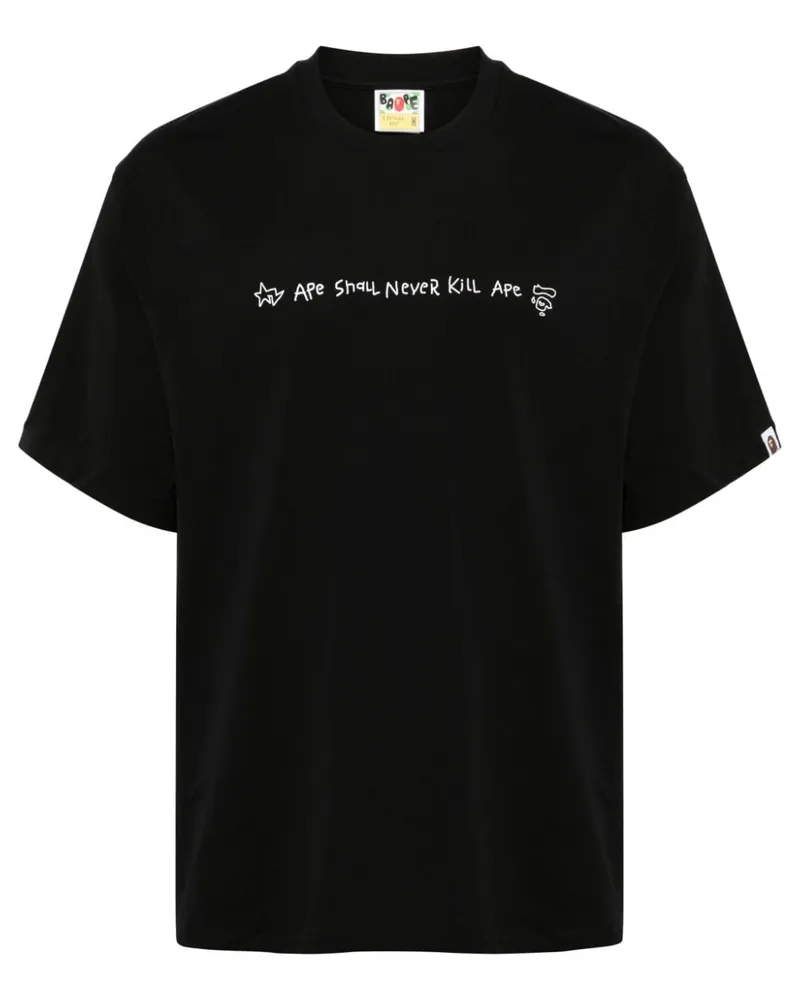 BAPE T-Shirt mit Logo - Schwarz Schwarz