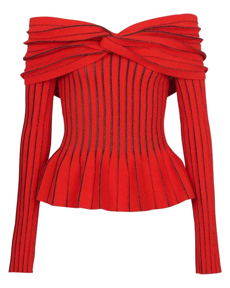 Balmain Schulterfreies Oberteil - Rot Rot