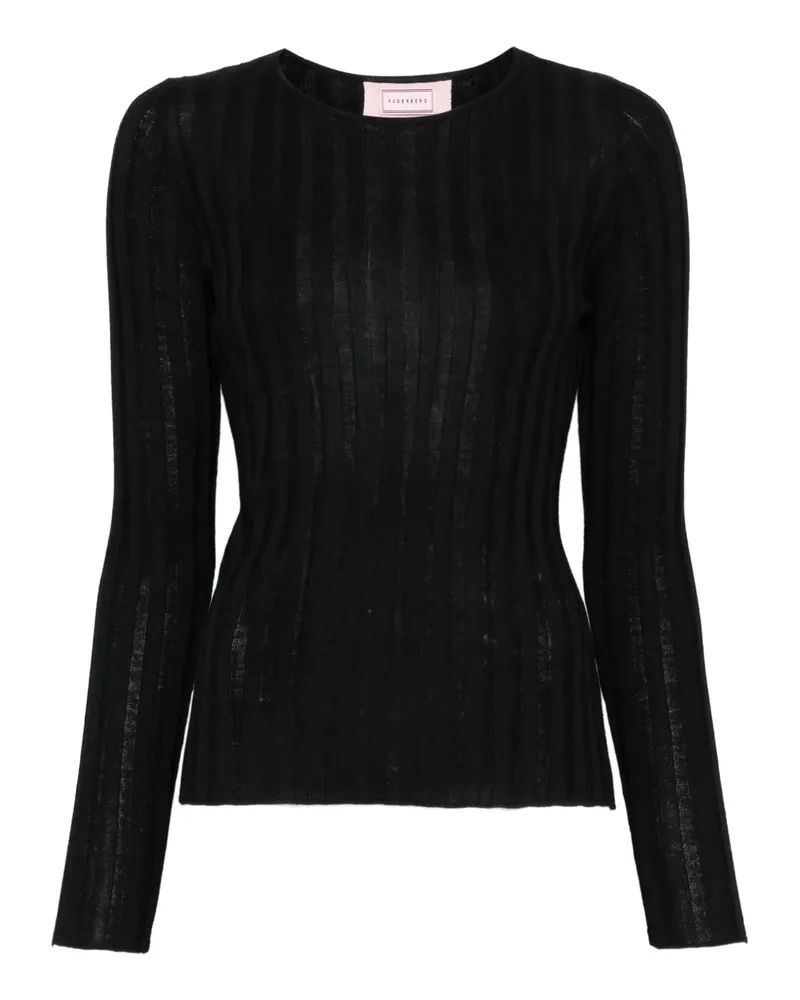 Hugenberg Geripptes Strickoberteil - Schwarz Schwarz