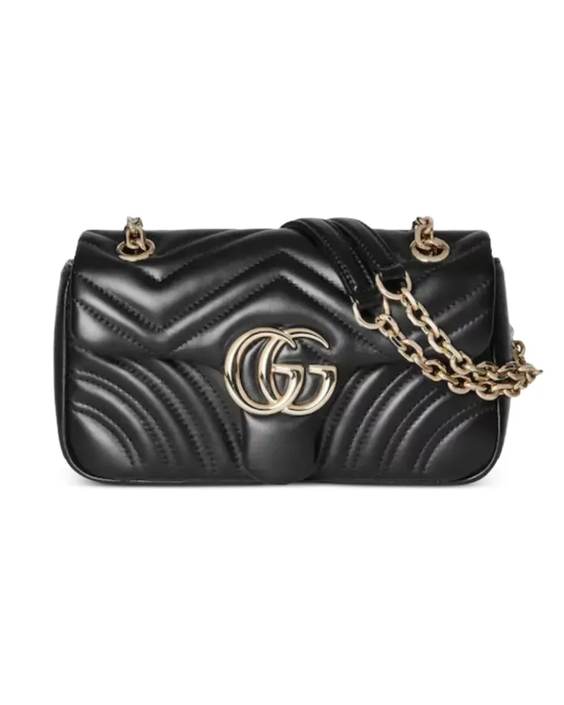 Gucci Kleine GG Marmont Schultertasche - Schwarz Schwarz