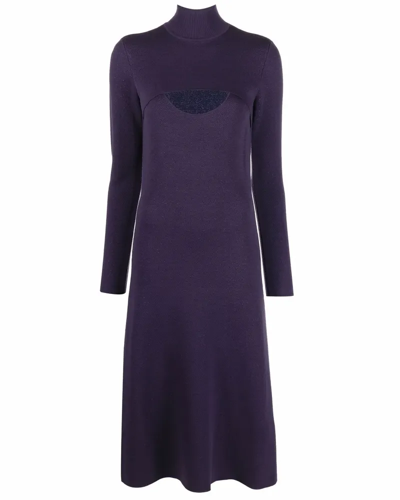Ferragamo Midikleid aus Lamé - Violett Violett