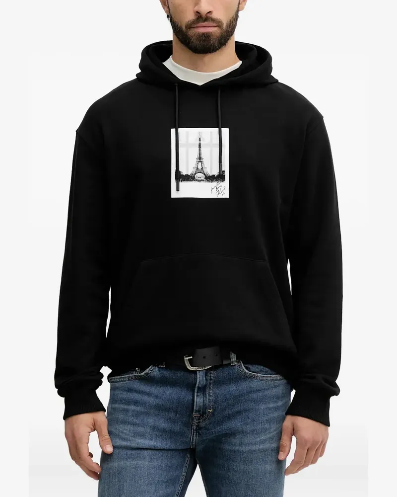 Karl Lagerfeld x Paris Hilton printed hoodie - Schwarz Schwarz