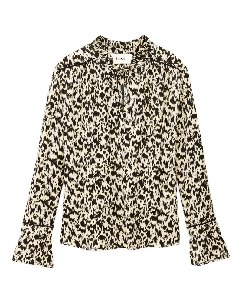 ba&sh Gemusterte Pia Bluse - Nude Nude