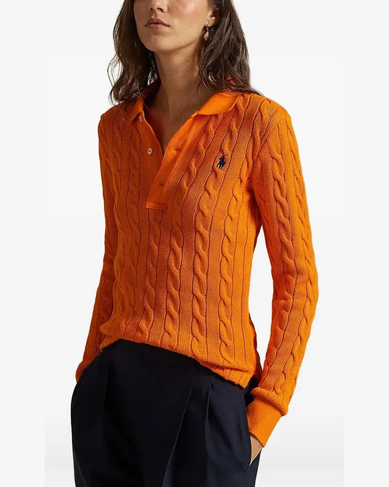 Ralph Lauren Polo-Pullover mit Zopfmuster - Orange Orange