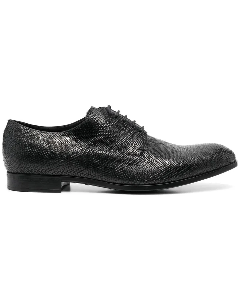 Emporio Armani Schnürschuhe mit Schlangen-Optik - Schwarz Schwarz