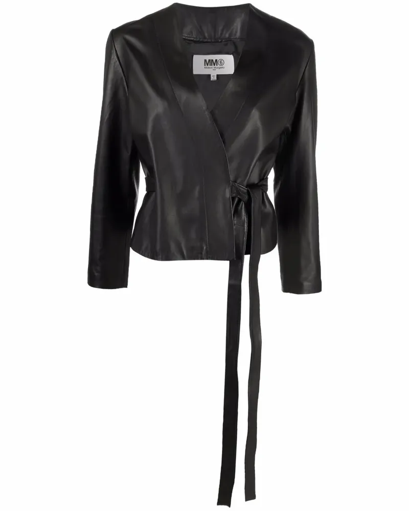 Maison Margiela Jacke im Wickelstil - Schwarz Schwarz