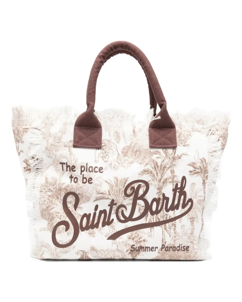 MC2 Saint Barth Vanity Tote Bag mit Dschungel-Print - Weiß Weiß