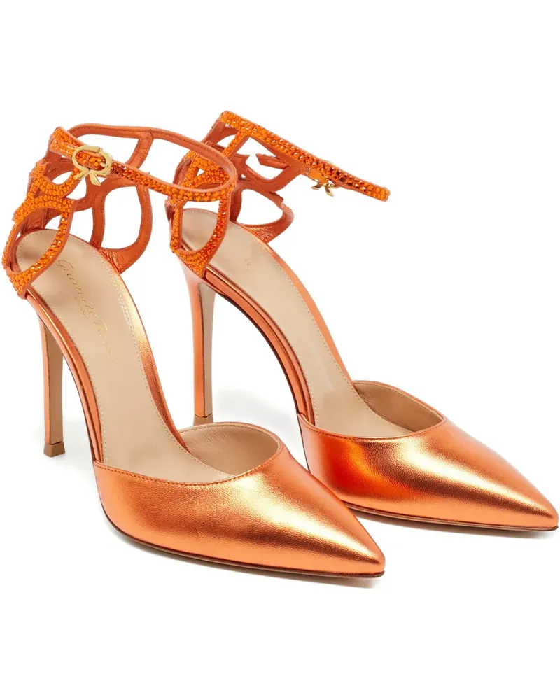 Gianvito Rossi Fleur leather sandals - Orange Orange