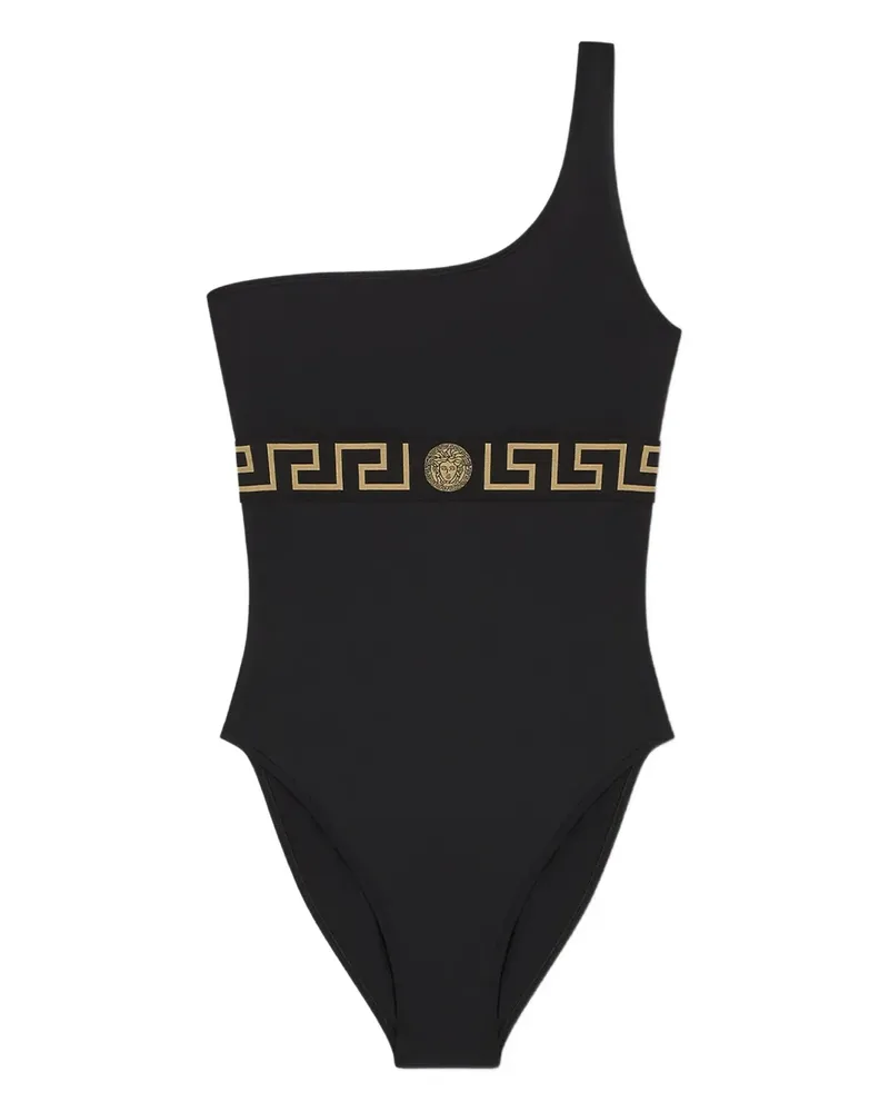 Versace Badeanzug mit Greca-Muster - Schwarz Schwarz
