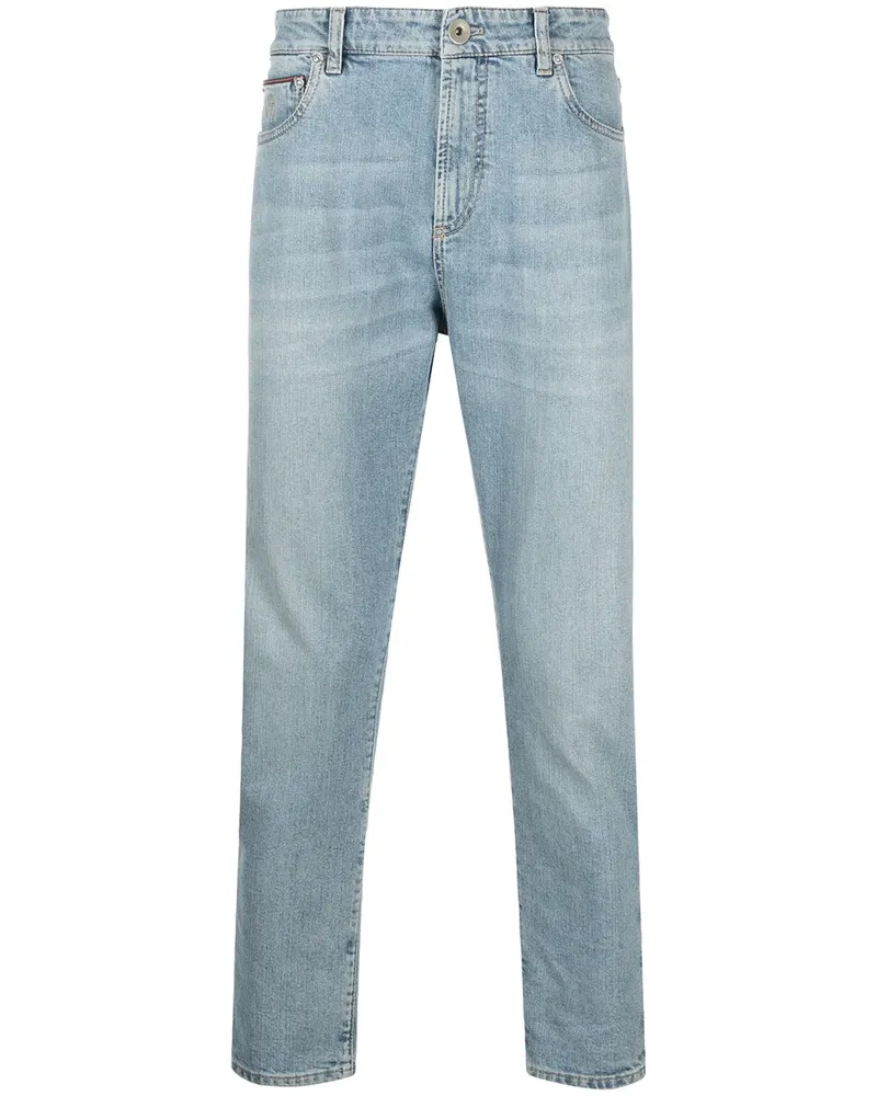 Brunello Cucinelli Gerade Cropped-Jeans - Blau Blau