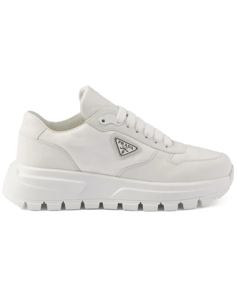 Prada Sneakers mit Triangel-Logo - Weiß Weiß