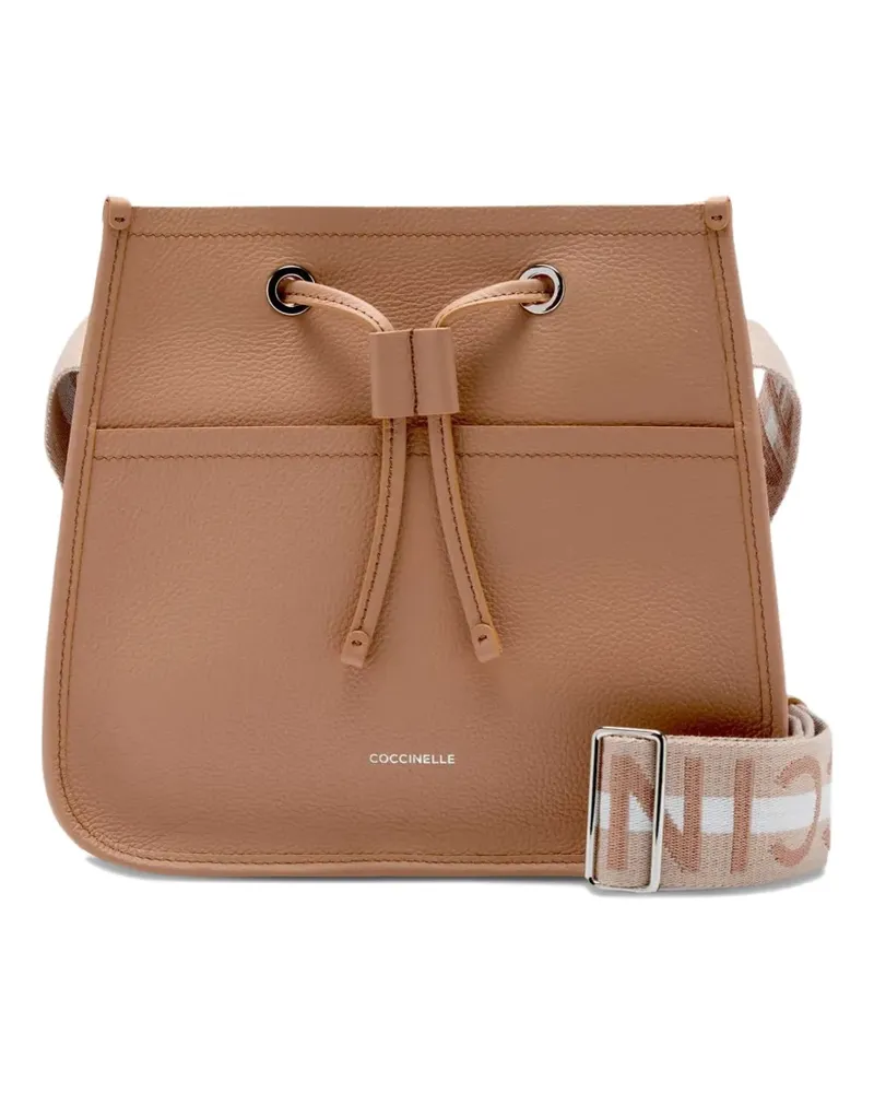 Coccinelle Raquel logo-strap bucket bag - Nude Nude