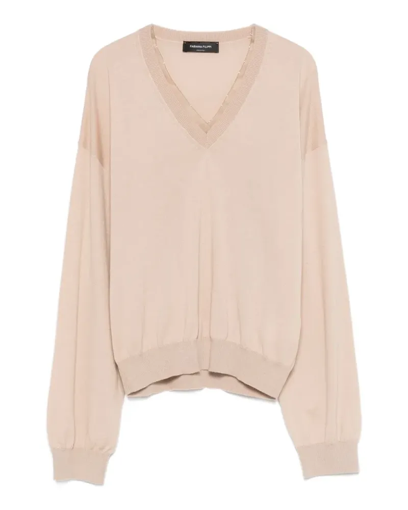 Fabiana Filippi Pullover mit V-Ausschnitt - Nude Nude