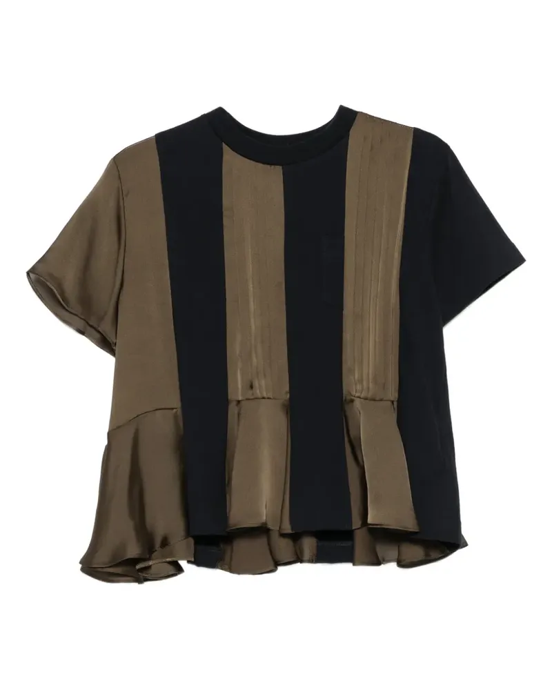 Sacai short-sleeve pleated T-shirt - Blau Blau