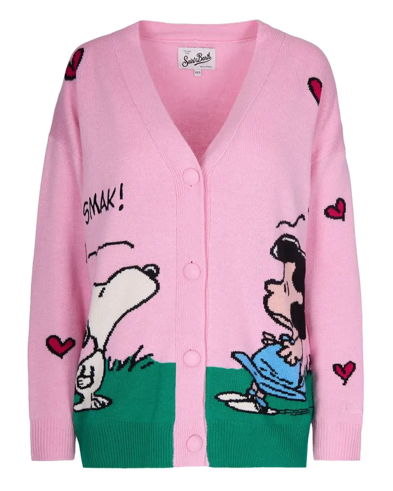 MC2 Saint Barth heart-graphic V-neck cardigan - Rosa Rosa