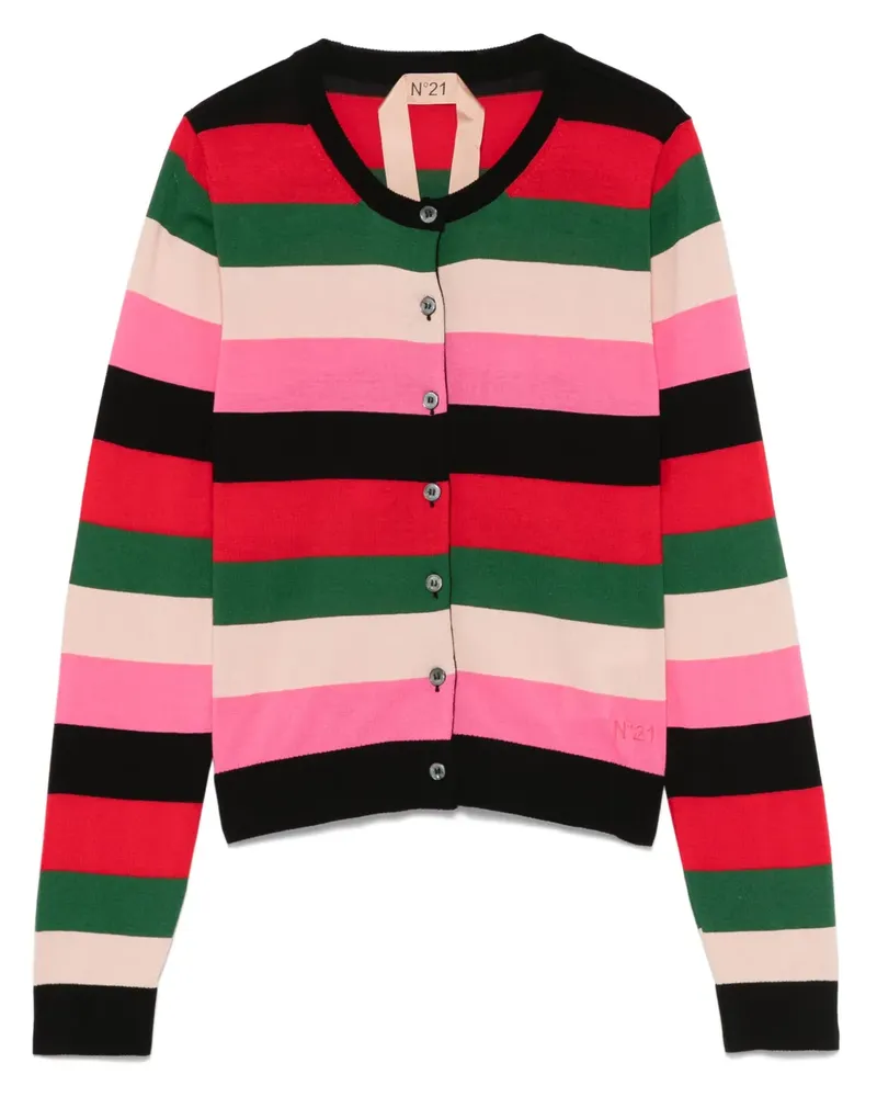 N° 21 Gestreifter Cardigan - Schwarz Schwarz