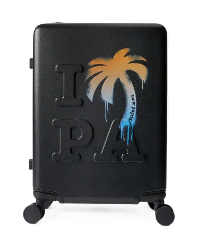 Palm Angels logo-embossed PA palm tree trolley luggage - Schwarz Schwarz