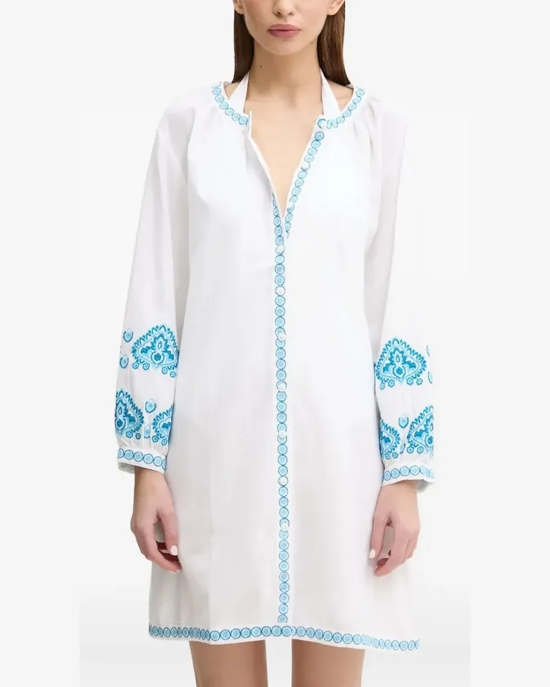 Melissa Odabash Besticktes Strandkleid mit Knöpfen - Weiß Weiß