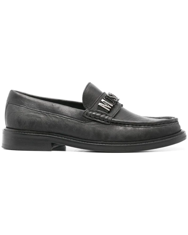 Moschino Loafer mit Logo Schwarz