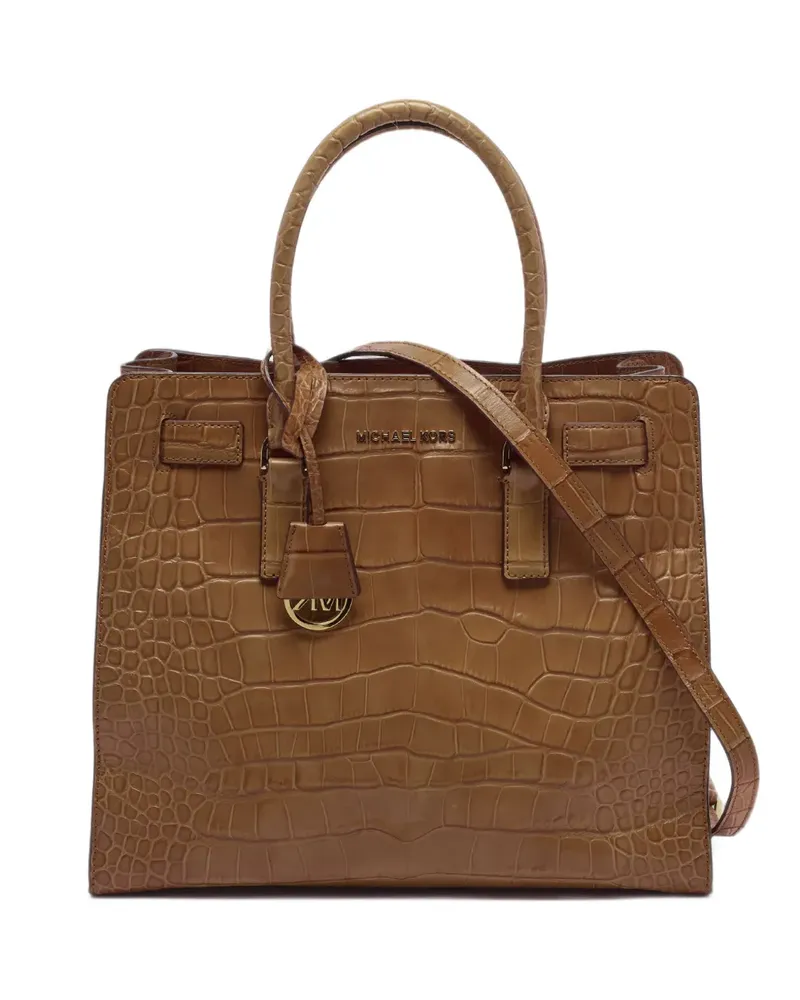 Michael Kors Große Dillon Tote Bag mit Kroko-Prägung - Braun Braun