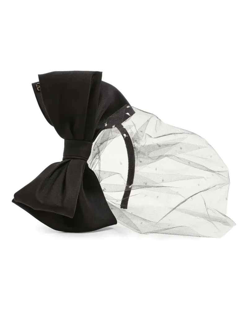 Valentino Garavani VLogo Signature Haarreif mit Schleier - Schwarz Schwarz