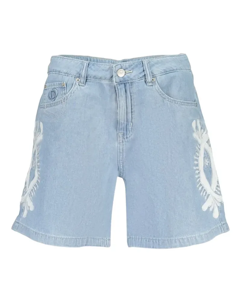 Desigual embroidered denim shorts - Blau Blau