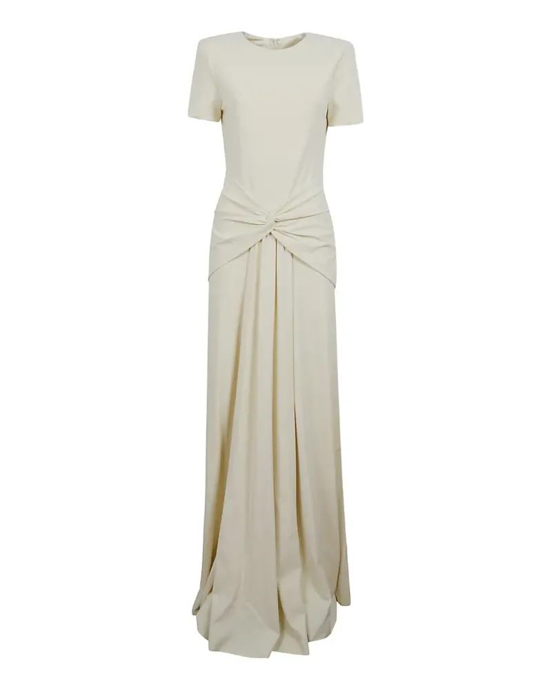 Roland Mouret twist-detail short-sleeve gown - Nude Nude