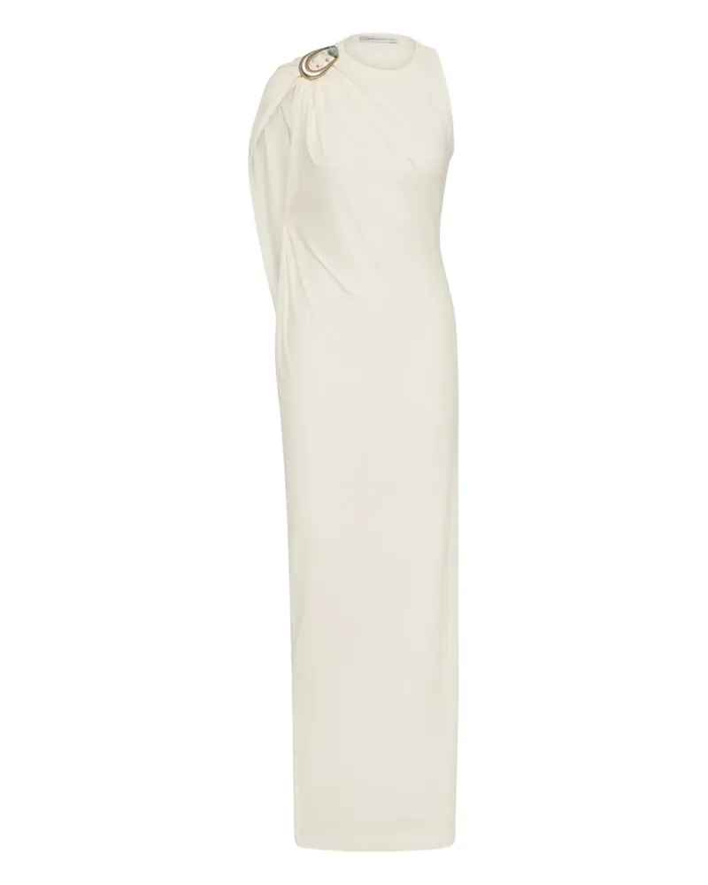 Christopher Esber Maxikleid mit Schmucksteinen - Weiß Weiß