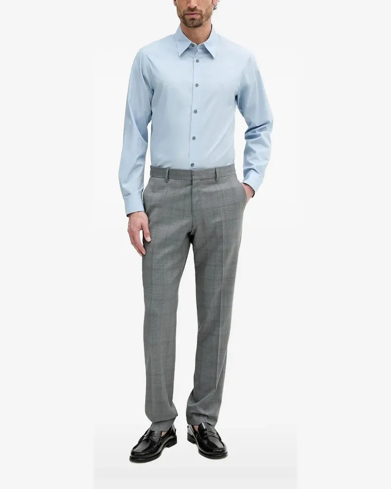 Armani Exchange Hemd mit Logo-Stickerei - Blau Blau