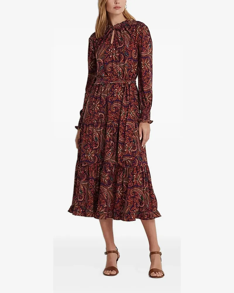 Ralph Lauren Midikleid mit Paisley-Print - Rot Rot
