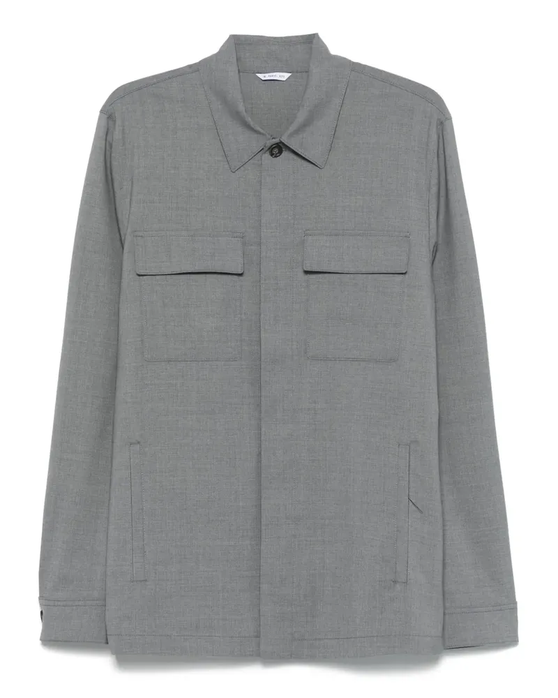 Manuel Ritz Klassische Hemdjacke - Grau Grau