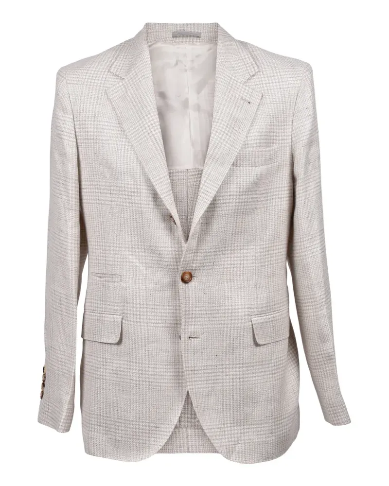 Brunello Cucinelli check-pattern blazer - Nude Nude