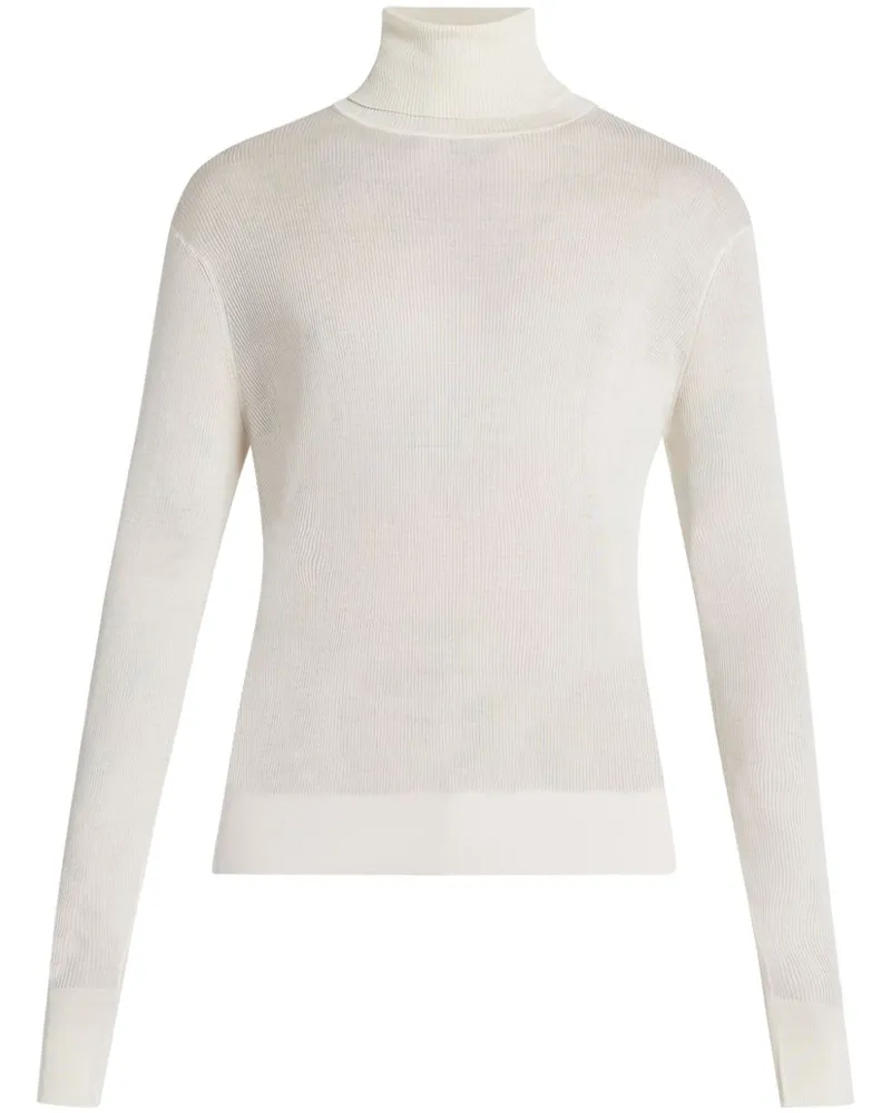 Tom Ford Fein gerippter Pullover - Weiß Weiß