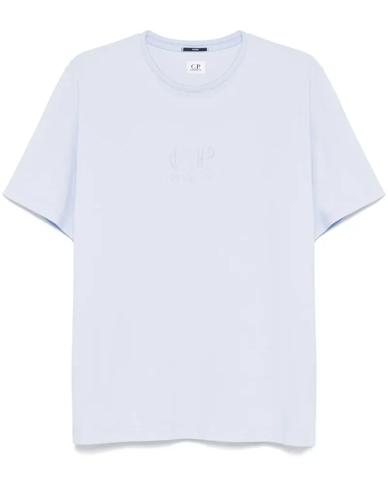 C.P. Company Piqué-T-Shirt mit Logo-Stickerei - Blau Blau
