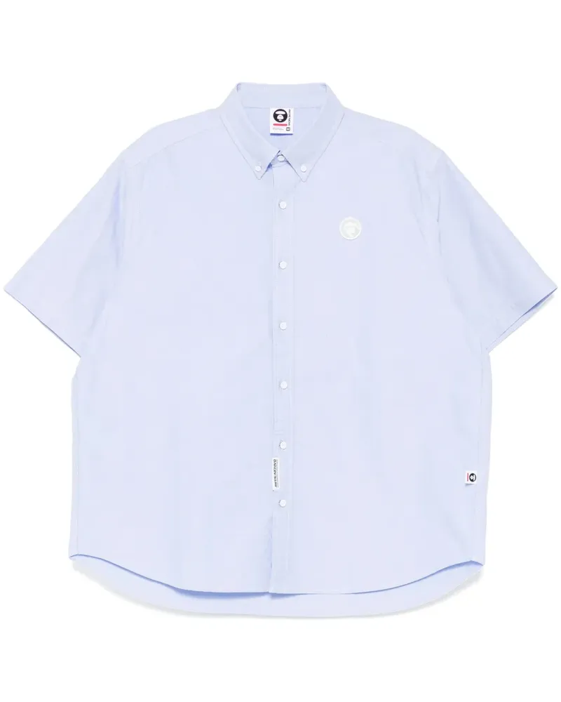 BAPE Hemd mit Logo-Patch - Blau Blau