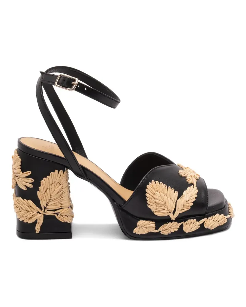 Castañer Vasilia Sandalen mit Blumenapplikation - Schwarz Schwarz