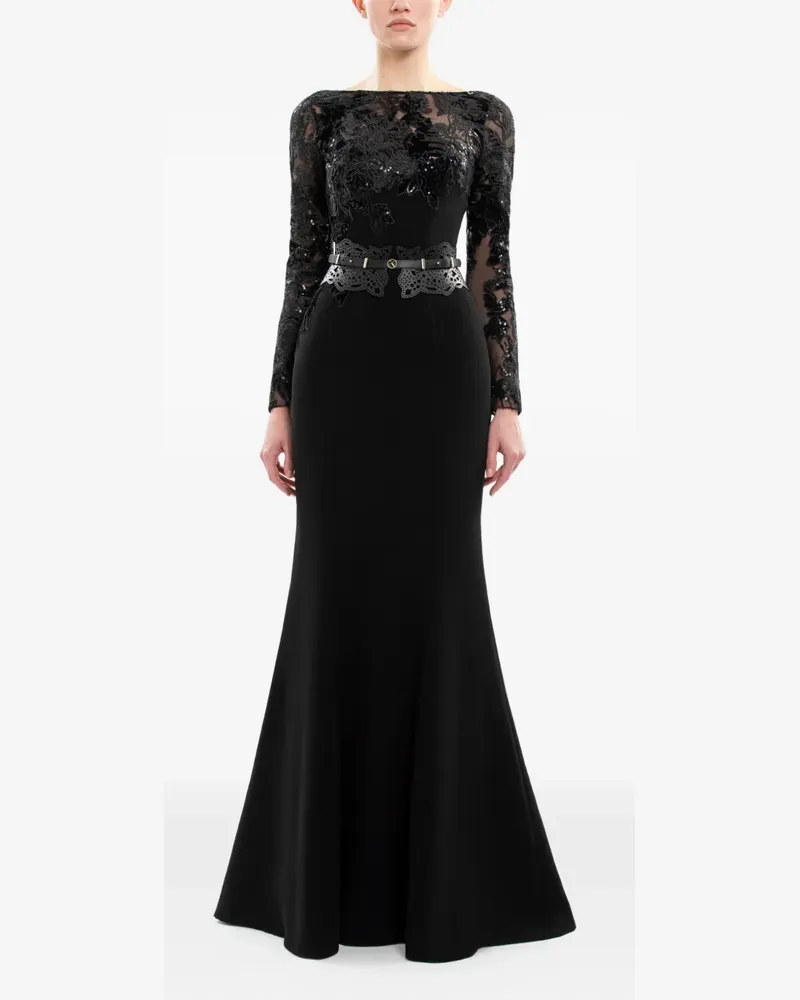 Saiid Kobeisy Langärmeliges Kleid mit Stickerei - Schwarz Schwarz